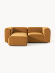 Modular Velvet Sofa Lena (2-seater) with Ottoman (left/right)