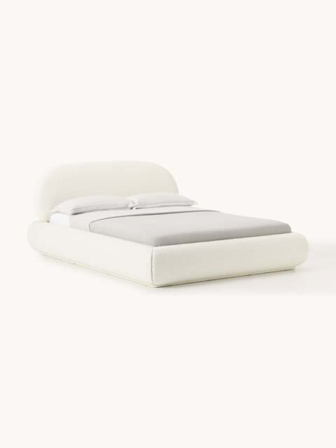 Upholstered Bouclé Bed Alba with Storage - image 1