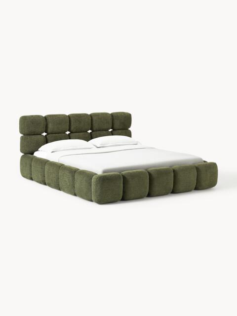 Upholstered Teddy Bouclé Bed Tayla with Storage Space