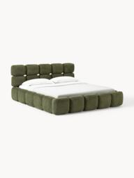 Upholstered Teddy Bouclé Bed Tayla with Storage Space