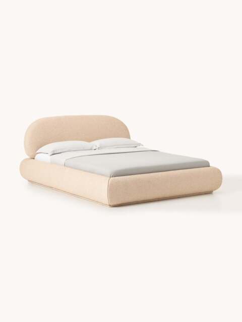 Upholstered Bouclé Bed Alba with Storage