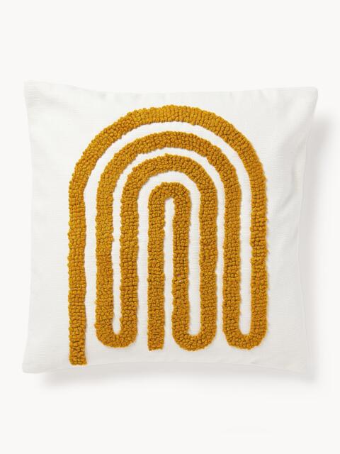 Embroidered Cotton Cushion Cover Vahid with a High-Low Texture - image 1