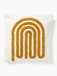 Embroidered Cotton Cushion Cover Vahid with a High-Low Texture - thumbnail 1