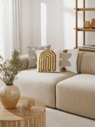 Embroidered Cotton Cushion Cover Vahid with a High-Low Texture - thumbnail 2