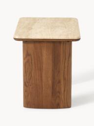 Oak Wood Side Tables Chandler with Travertine Top, Set of 2 - thumbnail 8