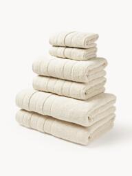 Towel Set Luxe with Striped Border, in various set sizes