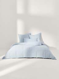 Washed Linen Duvet Cover Telma with Stripes - thumbnail 7