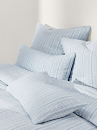 Washed Linen Duvet Cover Telma with Stripes