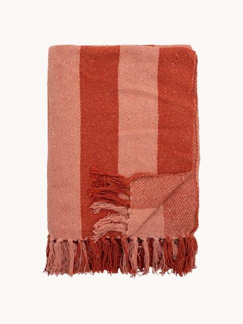 Striped Throw Frello with Fringes - image 1