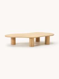 XL Oak Wood Coffee Table Didi in Organic Shape - thumbnail 1