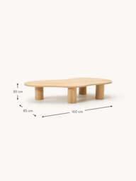 XL Oak Wood Coffee Table Didi in Organic Shape - thumbnail 8