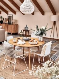 Round Oak Wood Dining Table Yumi, Ø 115 cm - thumbnail 2
