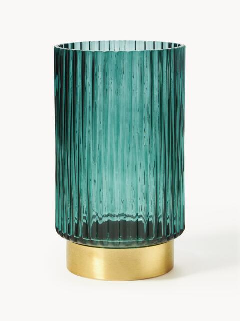 Glass Vase Lene with Metal Base, H 20 cm - image 1