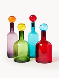 Mouth-Blown Decorative Bottles Bubbles, Set of 4