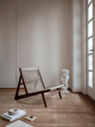 Handmade Walnut Wood Lounge Chair MR01 Initial with Seat Cushion - thumbnail 2