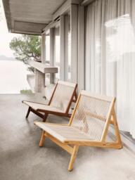 Handmade Walnut Wood Lounge Chair MR01 Initial with Seat Cushion - thumbnail 4