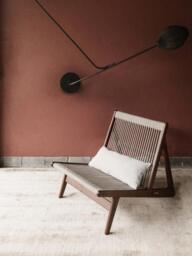 Handmade Walnut Wood Lounge Chair MR01 Initial with Seat Cushion - thumbnail 5