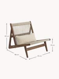 Handmade Walnut Wood Lounge Chair MR01 Initial with Seat Cushion - thumbnail 6
