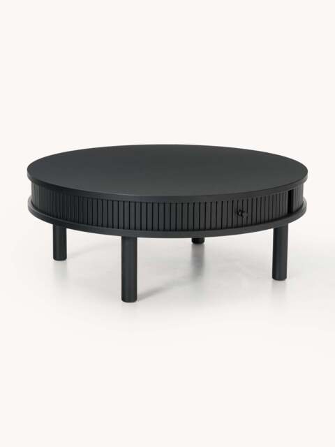 Coffee Table Calary with Fluted Front, Ø 80 cm - image 1