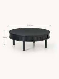 Coffee Table Calary with Fluted Front, Ø 80 cm - thumbnail 7