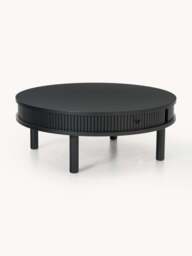 Coffee Table Calary with Fluted Front, Ø 80 cm - thumbnail 1
