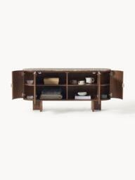 Wooden Sideboard Zumi with Rounded Corners and Marble Top - thumbnail 4