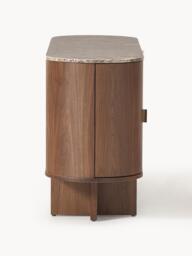 Wooden Sideboard Zumi with Rounded Corners and Marble Top - thumbnail 5