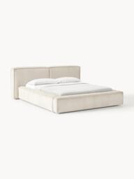 Upholstered Corduroy Bed Lennon with Storage Space