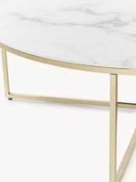 Round XL Coffee Table Antigua with Marble Effect Glass Top - thumbnail 6