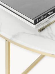 Round XL Coffee Table Antigua with Marble Effect Glass Top - thumbnail 5