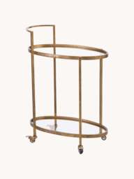 Glass Serving Trolley Push Antic - thumbnail 4