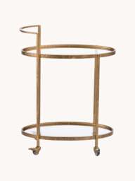 Glass Serving Trolley Push Antic - thumbnail 3