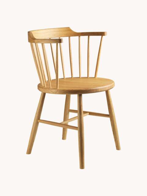 Handmade Oak Wood Dining Chair J18 with Armrests - image 1
