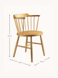 Handmade Oak Wood Dining Chair J18 with Armrests - thumbnail 3