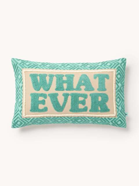 Cushion Cover Whatever with Embroidered Lettering - image 1