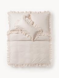 Washed Cotton Percale Duvet Cover Louane with Ruffles - thumbnail 3