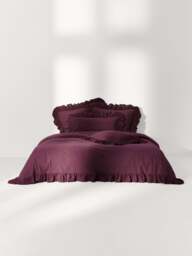 Washed Cotton Percale Duvet Cover Louane with Ruffles - thumbnail 2