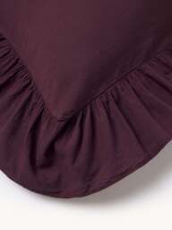 Washed Cotton Percale Duvet Cover Louane with Ruffles - thumbnail 6