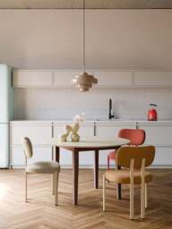 Round Travertine Effect Dining Table Jackson, in various sizes - thumbnail 6