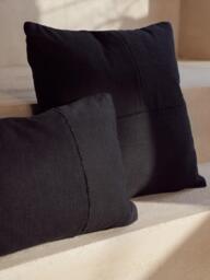 Hand-Woven Cushion Cover Terre with Decorative Seam - thumbnail 3