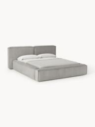 Upholstered Corduroy Bed Lennon with Storage Space