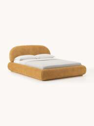 Upholstered Teddy Bouclé Bed Alba with Storage