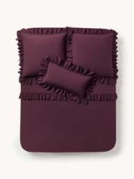 Washed Cotton Percale Bed Sheet Louane with Ruffles - thumbnail 3