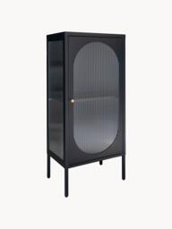 Oak Wood Display Cabinet Adelaide with Grooved Glass - thumbnail 1