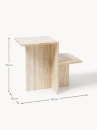 Travertine Side Table Distinct with Two Table Tops - thumbnail 8