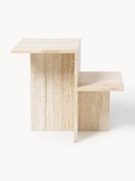 Travertine Side Table Distinct with Two Table Tops - thumbnail 2