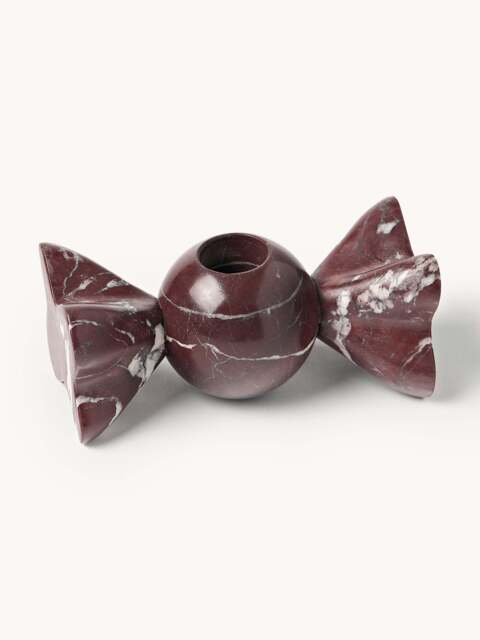 Candle Holder Lexy, Rosso Levanto Marble, Set of 2 - image 1