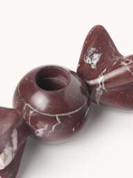 Candle Holder Lexy, Rosso Levanto Marble, Set of 2 - thumbnail 4
