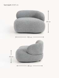 Bouclé Lounge Armchair Alba - thumbnail 8