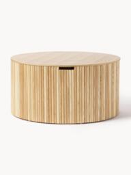 Round Wooden Coffee Table Nele with Storage Space - thumbnail 1